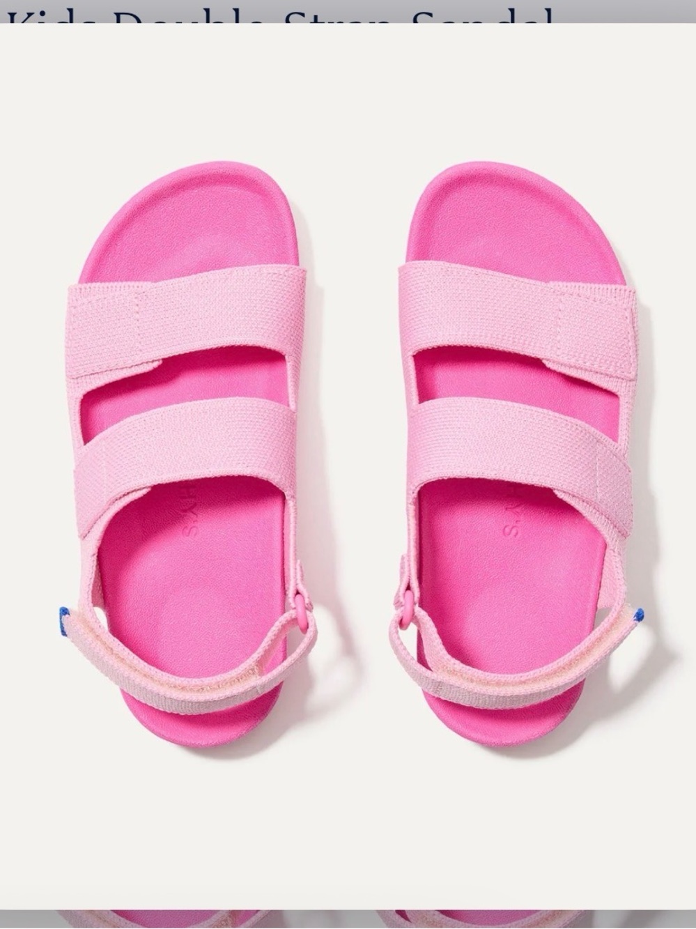 Rothy's Kids Bright Pink Double-Strap Sandals